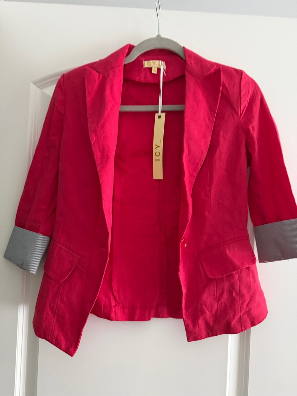 ICy Fuchsia Open-Front Blazer Jacket